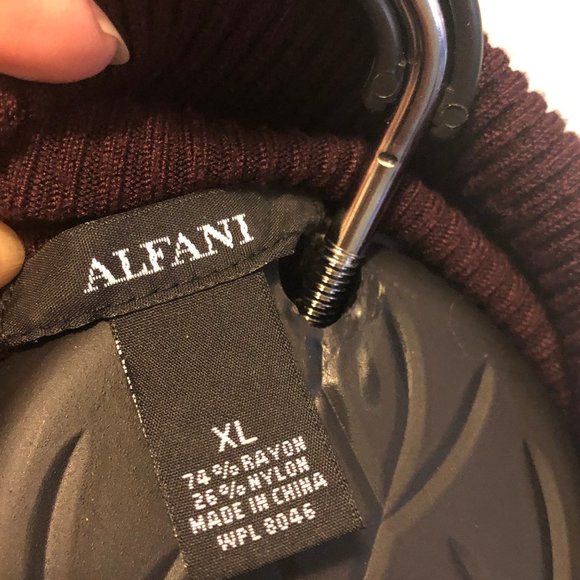 ALFANI - BURGUNDY TURTLE NECK SWEATER/PONCHO - Picture 7 of 10